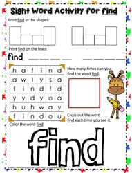 Sight Word find